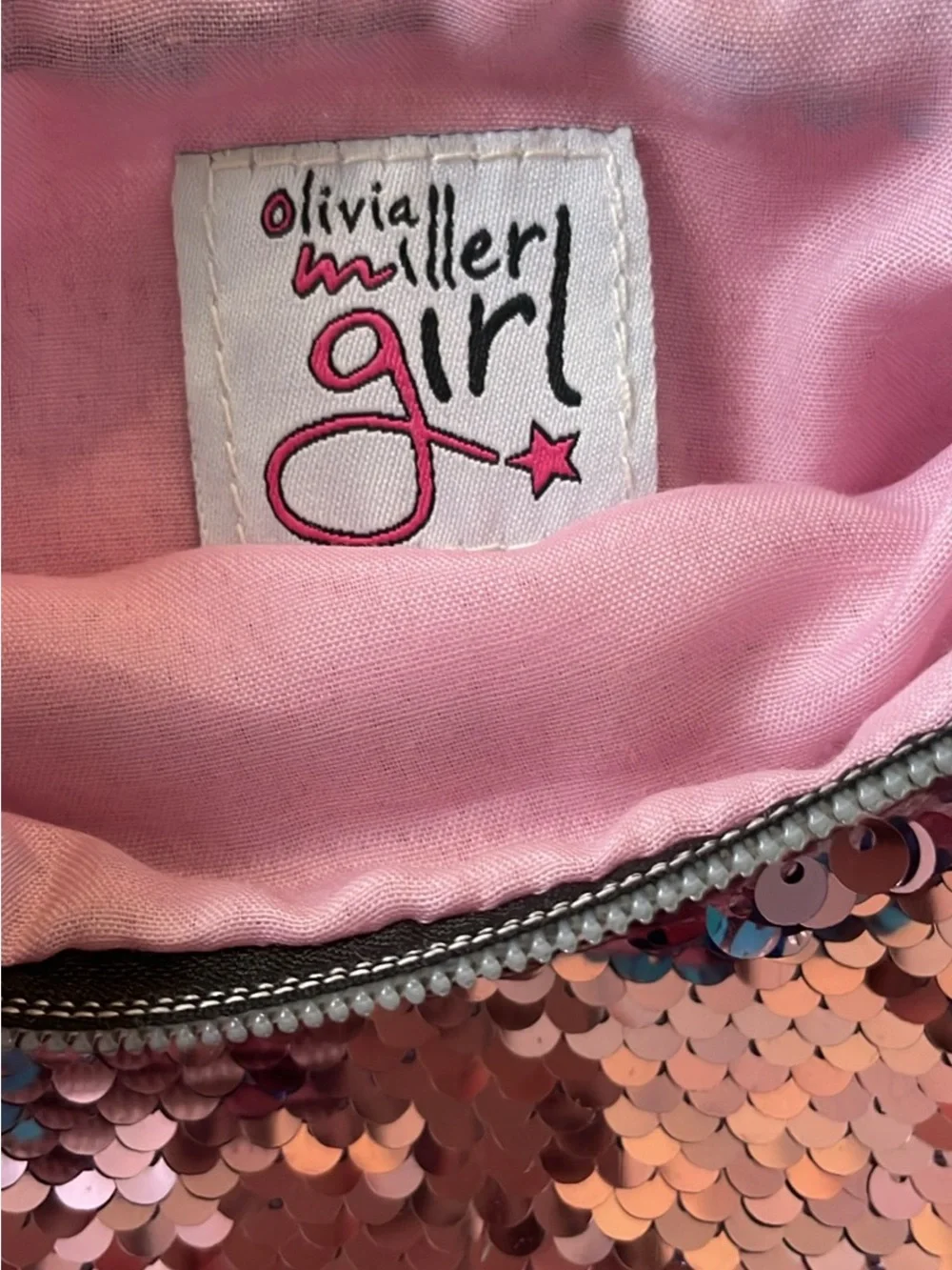 Olivia Miller Giro Turquoise & Pink Sequin Mermaid Crossbody Bag